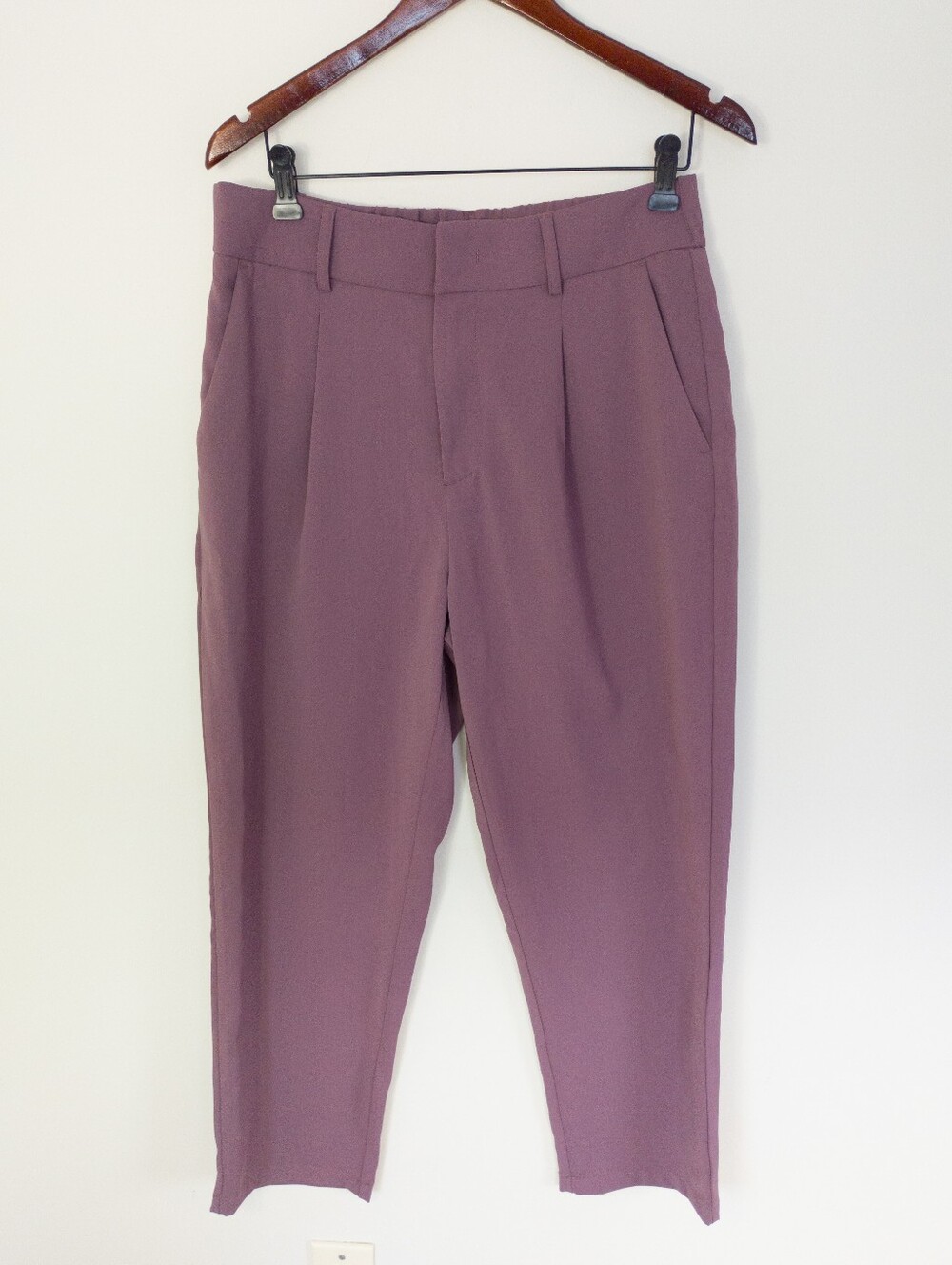 Halara Flex High Waisted Pleated Tapered Work Pants Mauve Size L Regular